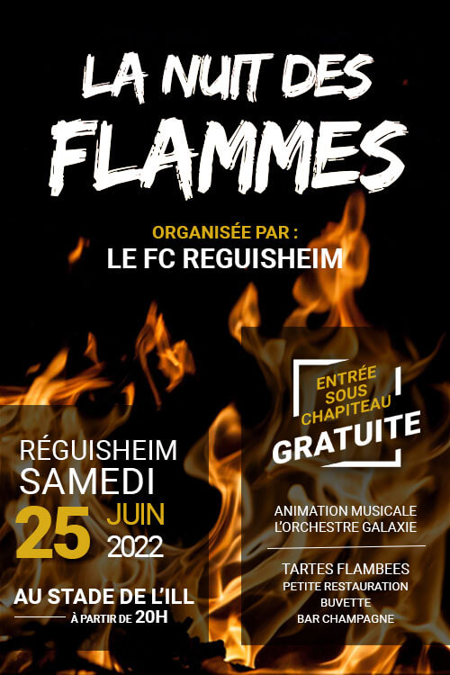 La nuit des flammes par le FC Réguisheim samedi 25 juin 2022