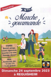 L'association Baby Foot de Réguisheim organise le dimanche 24 septembre 2023, sa première marche gourmande. Pensez à vous inscrire !