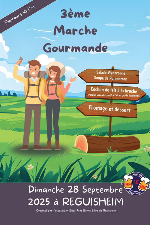 Marche gourmande le dimanche 28 septembre 2025 à Réguisheim