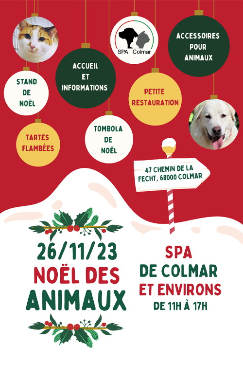 Noël des animaux à la SPA de Colmar le dimanche 26 novembre 2023