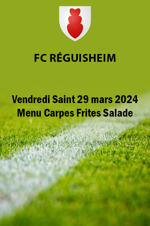 FC de Reguisheim a le plaisir de vous proposer ses carpes frites à emporter le vendredi saint 29 mars 2024