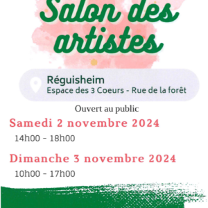 Salon des artistes 2024 : samedi 2 et 3 novembre 2024