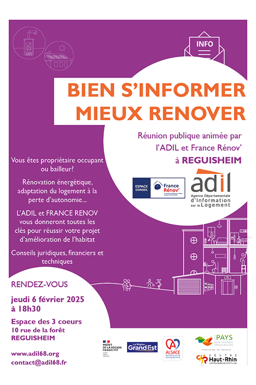 Nous vous attendons nombreux pour cette réunion publique d'information sur la rénovation énergétique et adaptation des logements