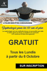 Atelier gratuit de sophrologie pour les 60 ans et + à Réguisheim. Sur inscription